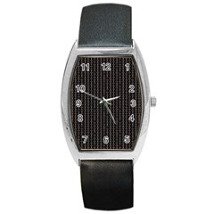 Dark Black Mesh Patterns Barrel Style Metal Watch by BangZart