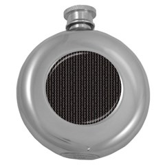 Dark Black Mesh Patterns Round Hip Flask (5 Oz) by BangZart