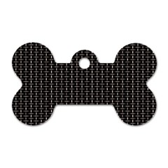 Dark Black Mesh Patterns Dog Tag Bone (one Side)