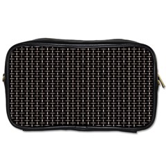 Dark Black Mesh Patterns Toiletries Bags 2-side