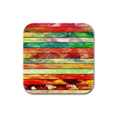 Stripes Color Oil Rubber Square Coaster (4 Pack)  by BangZart