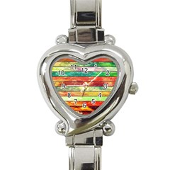 Stripes Color Oil Heart Italian Charm Watch by BangZart