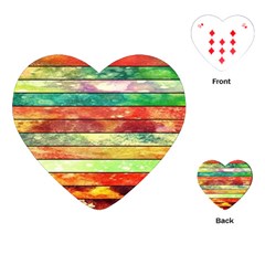 Stripes Color Oil Playing Cards (heart)  by BangZart