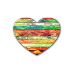 Stripes Color Oil Heart Coaster (4 Pack)  by BangZart