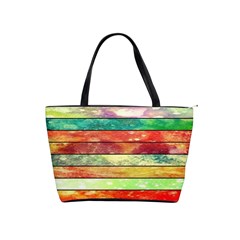 Stripes Color Oil Shoulder Handbags by BangZart