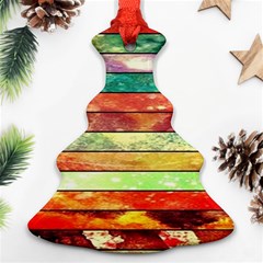 Stripes Color Oil Christmas Tree Ornament (two Sides) by BangZart