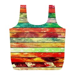 Stripes Color Oil Full Print Recycle Bags (l)  by BangZart