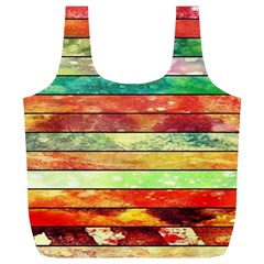 Stripes Color Oil Full Print Recycle Bags (l)  by BangZart