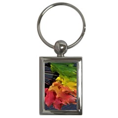 Green Yellow Red Maple Leaf Key Chains (rectangle)  by BangZart