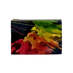 Green Yellow Red Maple Leaf Cosmetic Bag (medium)  by BangZart