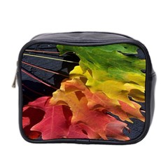 Green Yellow Red Maple Leaf Mini Toiletries Bag 2-side by BangZart