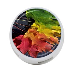 Green Yellow Red Maple Leaf 4-port Usb Hub (one Side) by BangZart