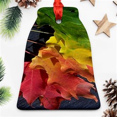 Green Yellow Red Maple Leaf Ornament (bell) by BangZart