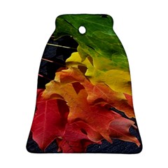 Green Yellow Red Maple Leaf Bell Ornament (two Sides) by BangZart