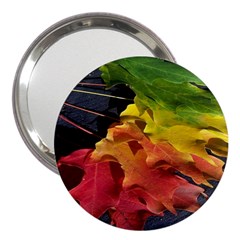 Green Yellow Red Maple Leaf 3  Handbag Mirrors by BangZart