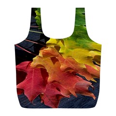 Green Yellow Red Maple Leaf Full Print Recycle Bags (l)  by BangZart