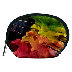 Green Yellow Red Maple Leaf Accessory Pouches (medium)  by BangZart