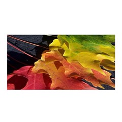 Green Yellow Red Maple Leaf Satin Wrap by BangZart