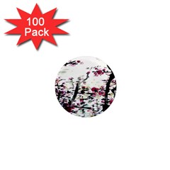 Pink Flower Ink Painting Art 1  Mini Magnets (100 Pack)  by BangZart