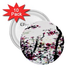 Pink Flower Ink Painting Art 2 25  Buttons (10 Pack)  by BangZart