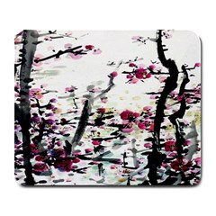 Pink Flower Ink Painting Art Large Mousepads by BangZart