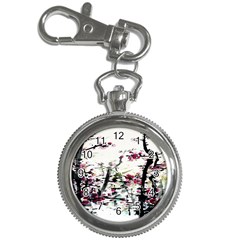 Pink Flower Ink Painting Art Key Chain Watches by BangZart