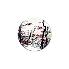 Pink Flower Ink Painting Art Golf Ball Marker (10 Pack) by BangZart