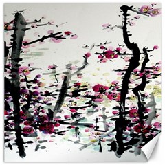 Pink Flower Ink Painting Art Canvas 12  X 12   by BangZart