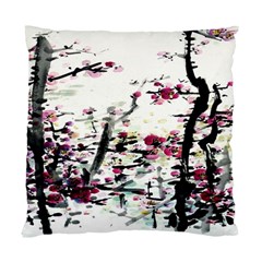 Pink Flower Ink Painting Art Standard Cushion Case (two Sides) by BangZart