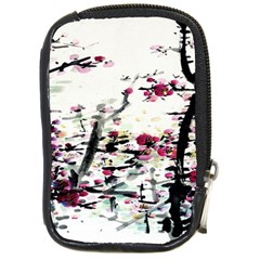 Pink Flower Ink Painting Art Compact Camera Cases by BangZart