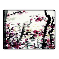 Pink Flower Ink Painting Art Fleece Blanket (small) by BangZart