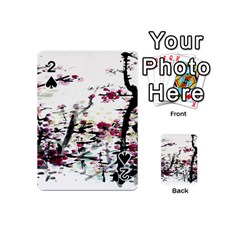 Pink Flower Ink Painting Art Playing Cards 54 (mini)  by BangZart