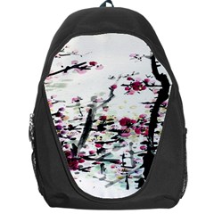 Pink Flower Ink Painting Art Backpack Bag by BangZart