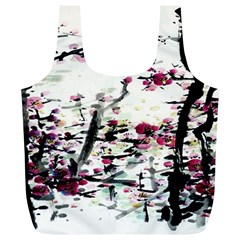 Pink Flower Ink Painting Art Full Print Recycle Bags (l)  by BangZart