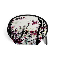 Pink Flower Ink Painting Art Accessory Pouches (small)  by BangZart