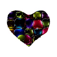 Stained Glass Standard 16  Premium Flano Heart Shape Cushions by BangZart