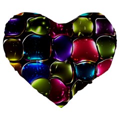 Stained Glass Large 19  Premium Flano Heart Shape Cushions by BangZart