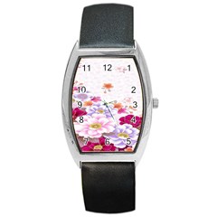 Sweet Flowers Barrel Style Metal Watch by BangZart