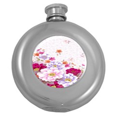 Sweet Flowers Round Hip Flask (5 Oz) by BangZart