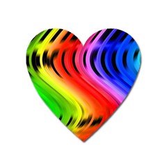 Colorful Vertical Lines Heart Magnet by BangZart