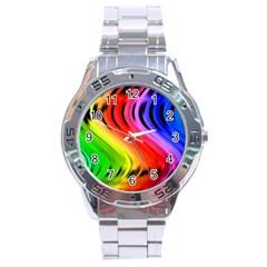 Colorful Vertical Lines Stainless Steel Analogue Watch by BangZart