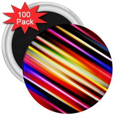 Funky Color Lines 3  Magnets (100 Pack) by BangZart