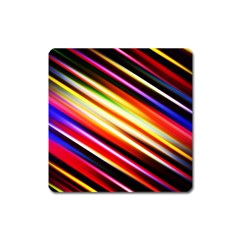 Funky Color Lines Square Magnet by BangZart