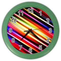 Funky Color Lines Color Wall Clocks