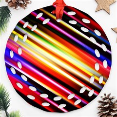 Funky Color Lines Ornament (round Filigree) by BangZart