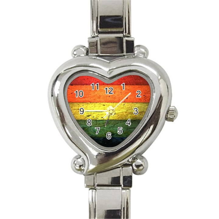 Five Wall Colour Heart Italian Charm Watch