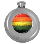 Five Wall Colour Round Hip Flask (5 oz) Front