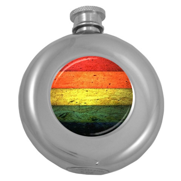 Five Wall Colour Round Hip Flask (5 oz)