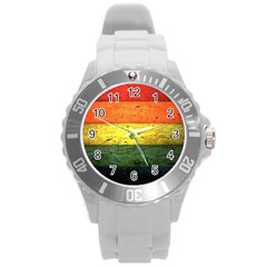 Five Wall Colour Round Plastic Sport Watch (l) by BangZart