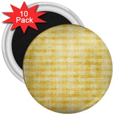 Spring Yellow Gingham 3  Magnets (10 Pack)  by BangZart